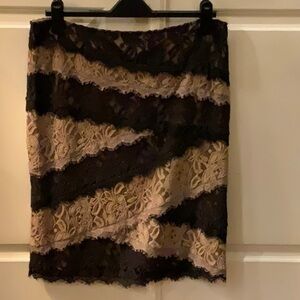 Black and Tan Lace Skirt for Cocktail